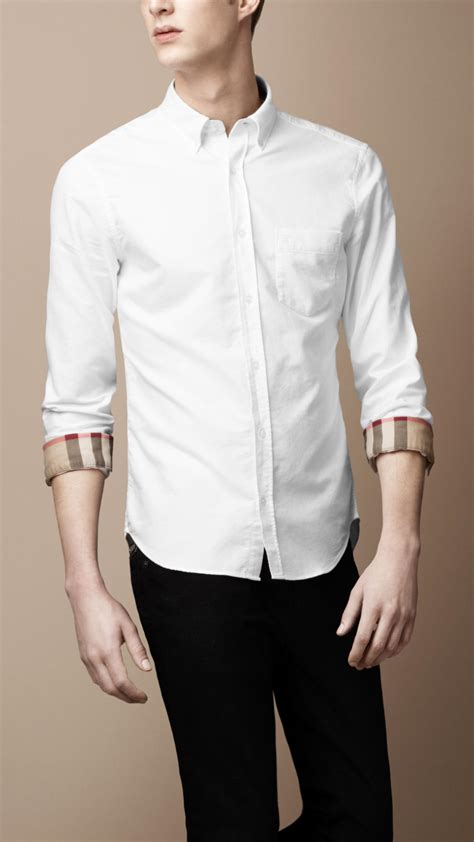 white shirt burberry|Burberry white shirt sale.